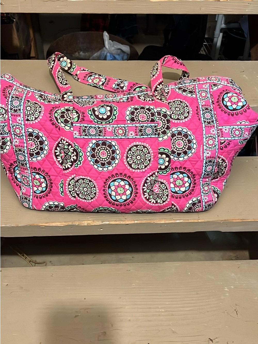Vera Bradley Pink Quilted Medallion Travel Weekender
